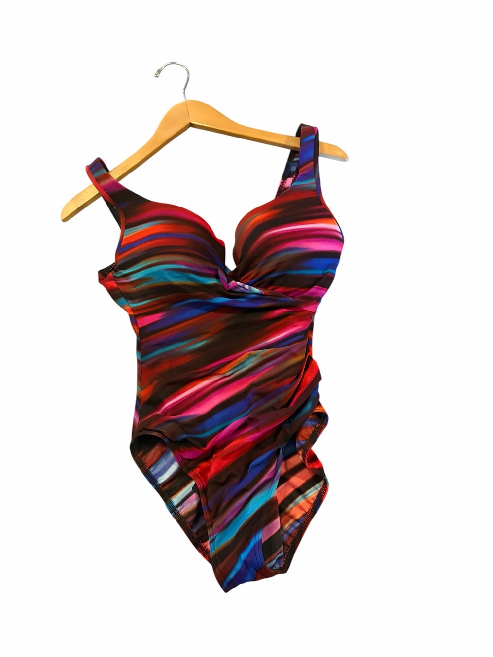 Miraclesuit Color Run Underwire Ruched Adjustable One Piece Swimsuit Size 8 - Picture 3 of 7